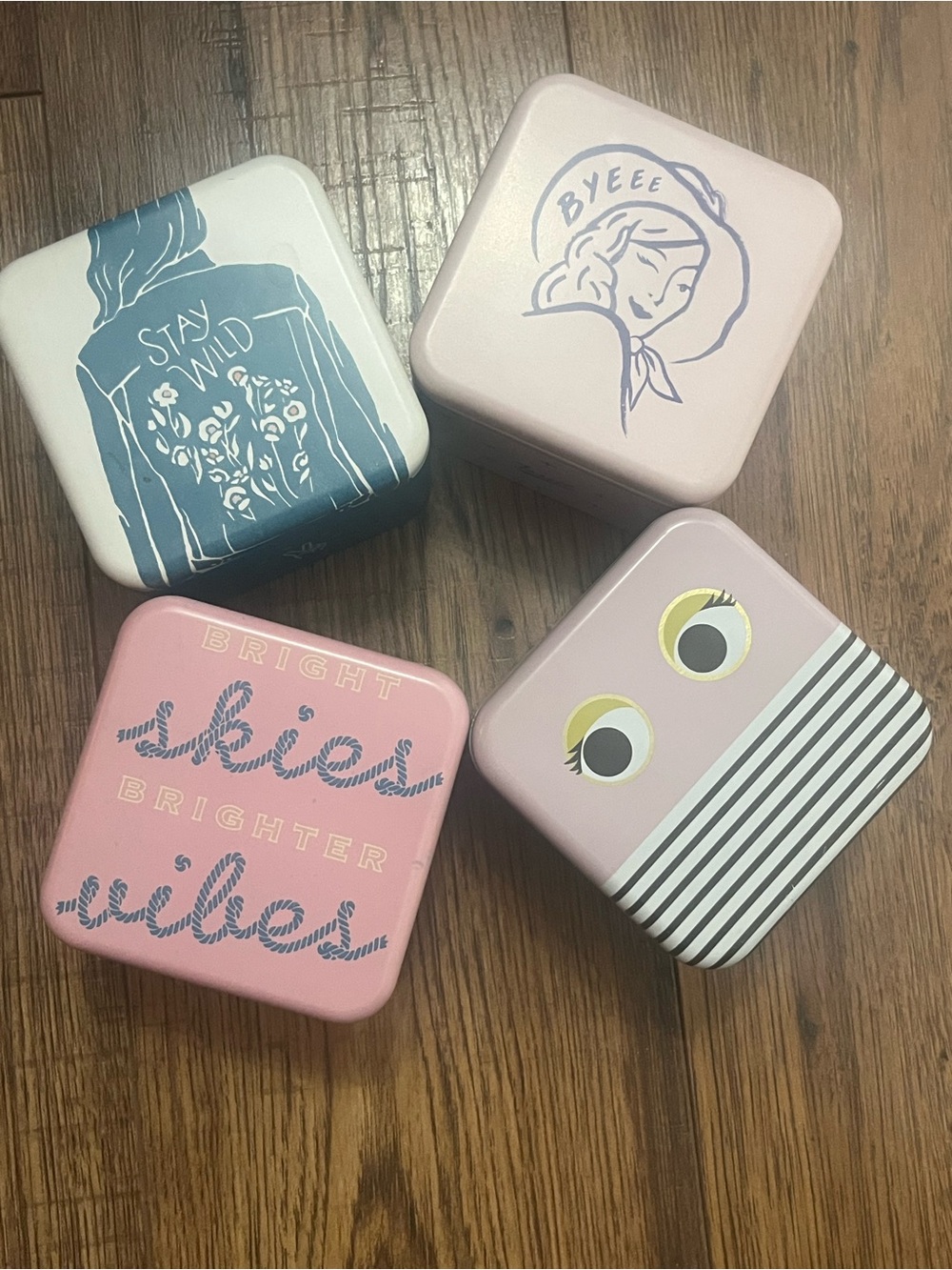 Set of four Decorative Fossil Watch Tins